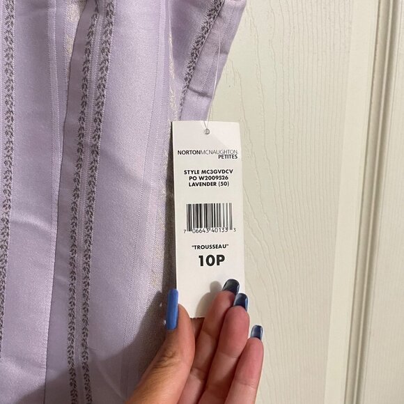 Norton McNaughton Womens NWT Purple Striped Sleeveless Career Blouse 10 Petite - Picture 4 of 5